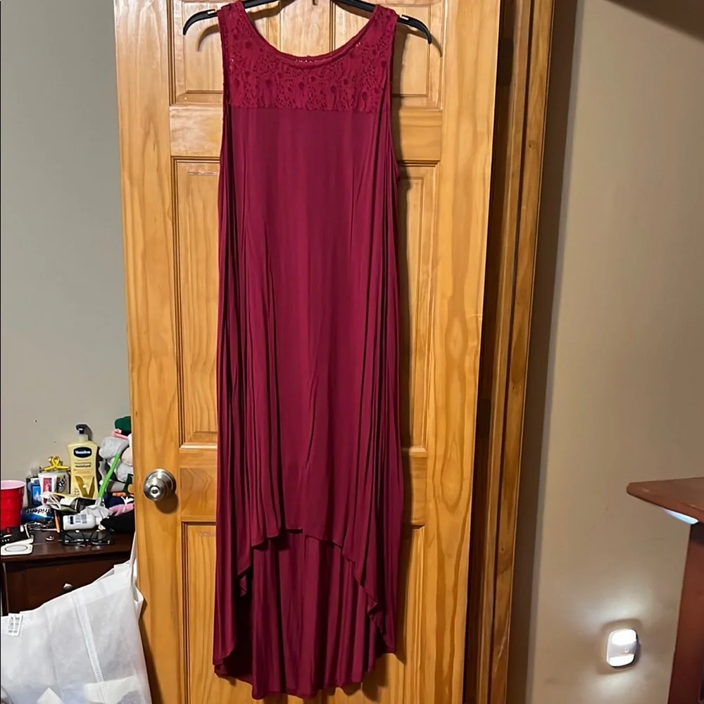Lane Bryant Elegant Burgundy Jersey Sleeveless Dress - Picture 1 of 3